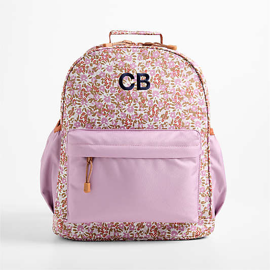 Forest Floral Pink Large Kids Backpack with Side Pockets
