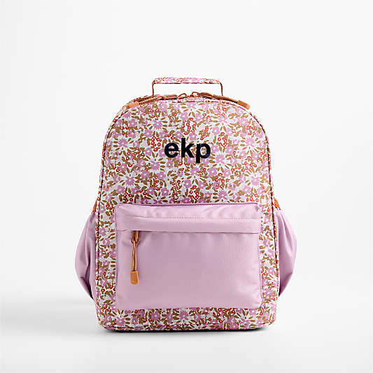 Forest Floral Pink Medium Kids Backpack with Side Pockets