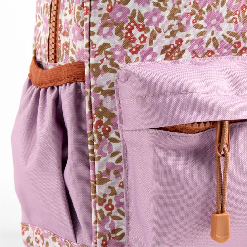 Forest Floral Lilac Purple Small Kids Backpack with Side Pockets - image 8 of 13