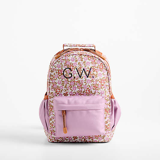 Forest Floral Pink Small Kids Backpack with Side Pockets