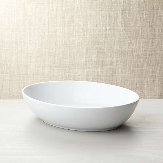 Form Large White Oval Serving Bowl