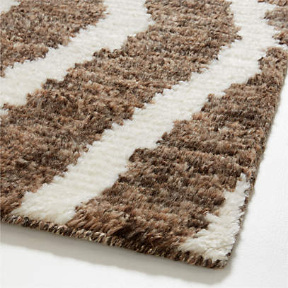 Formentera Wool Hand-Knotted Brown Area Rug 9'x12' | Crate & Barrel