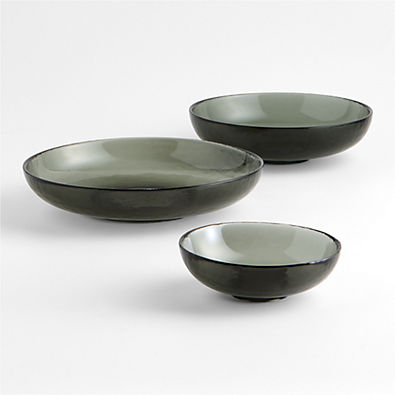 View Glacier Glass Bowls, Set of 3 details