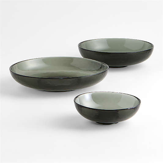 Glacier Glass Bowls, Set of 3
