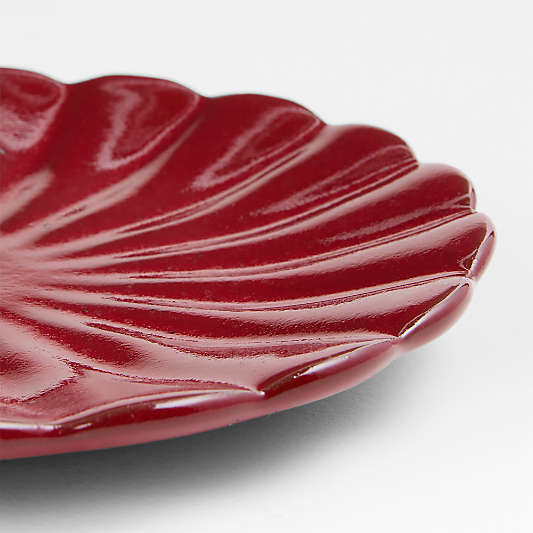 Fortune Garden Stoneware Red Scallop Salad Plate