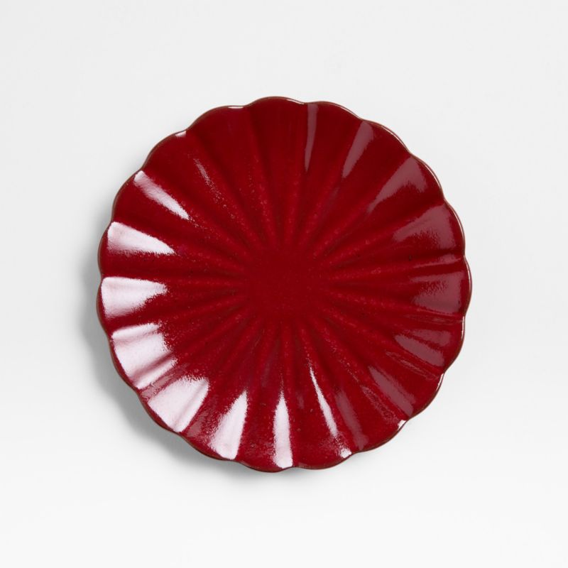 Fortune Garden Stoneware Red Scallop Salad Plate - image 0 of 3