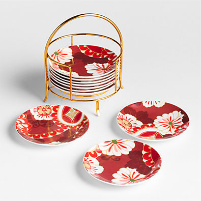 View Fortune Garden Stoneware Appetizer Plate, Set of 10 details