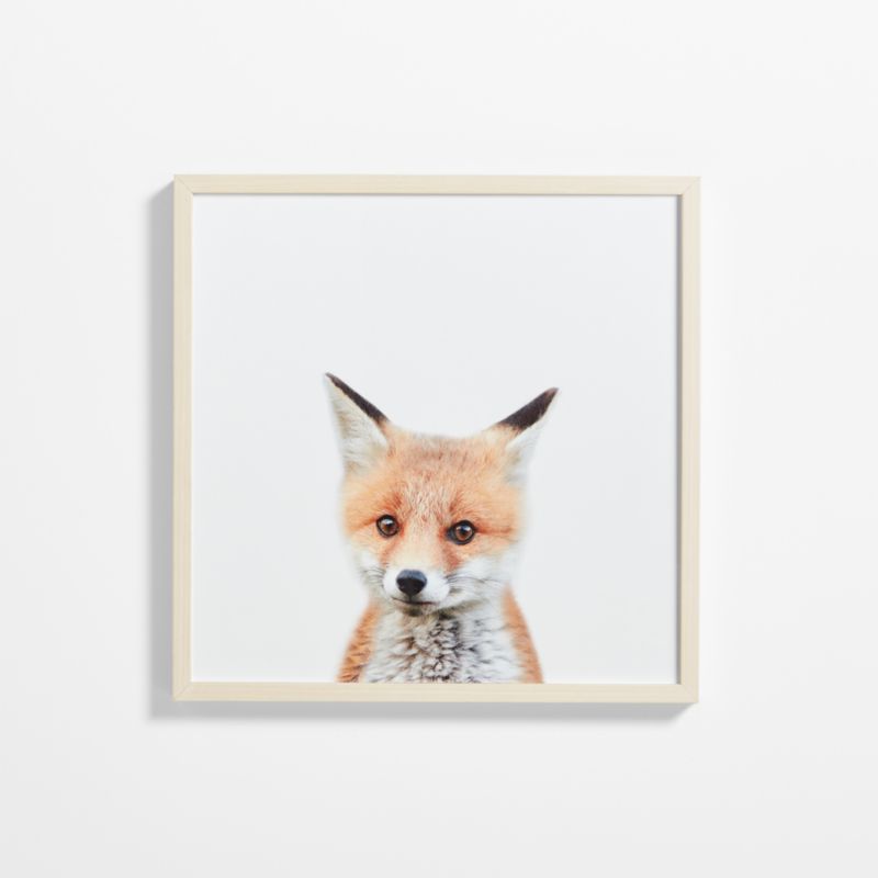 Baby Fox Maple Wood Framed Wall Art Print - image 0 of 7