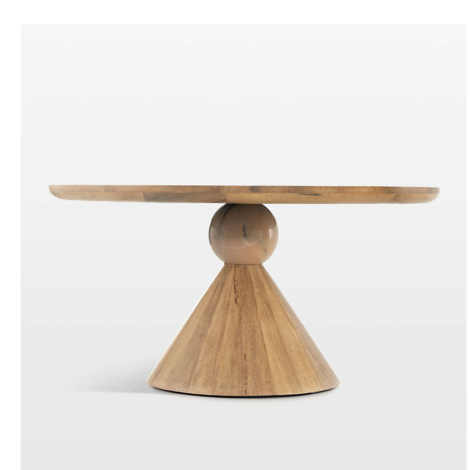 Crate&Barrel Foxx Round Natural Wood Dining Table | Square One