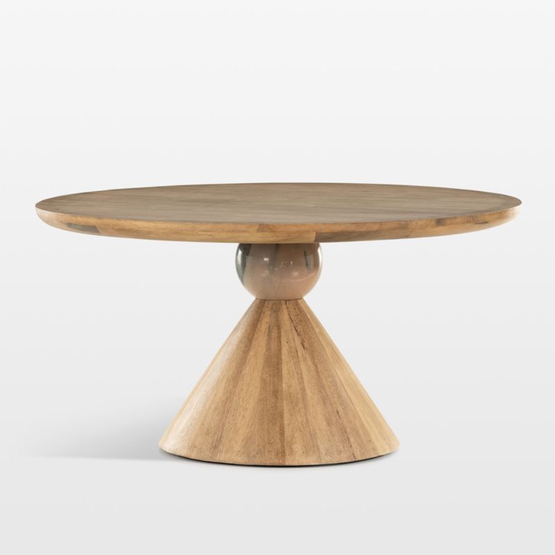 Foxx 60" Round Natural Wood Dining Table