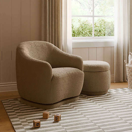 Babyletto Foy Sand Boucle Nursery Glider