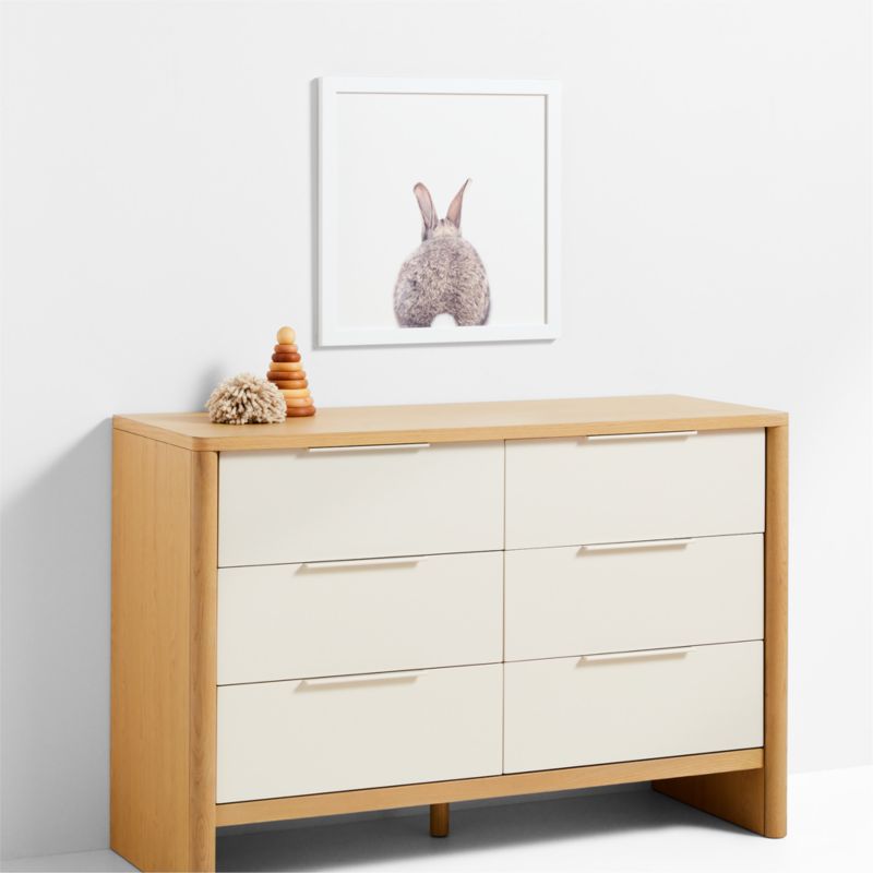 Baby Bunny Tail White Wood Framed Wall Art Print - image 3 of 9