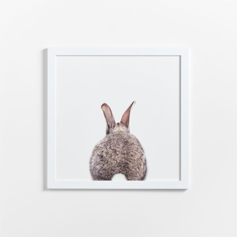 Baby Bunny Tail White Wood Framed Wall Art Print - image 0 of 9