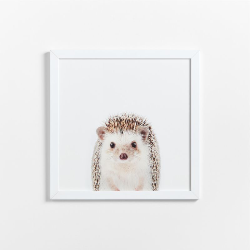 Baby Hedgehog White Wood Framed Wall Art Print - image 0 of 11