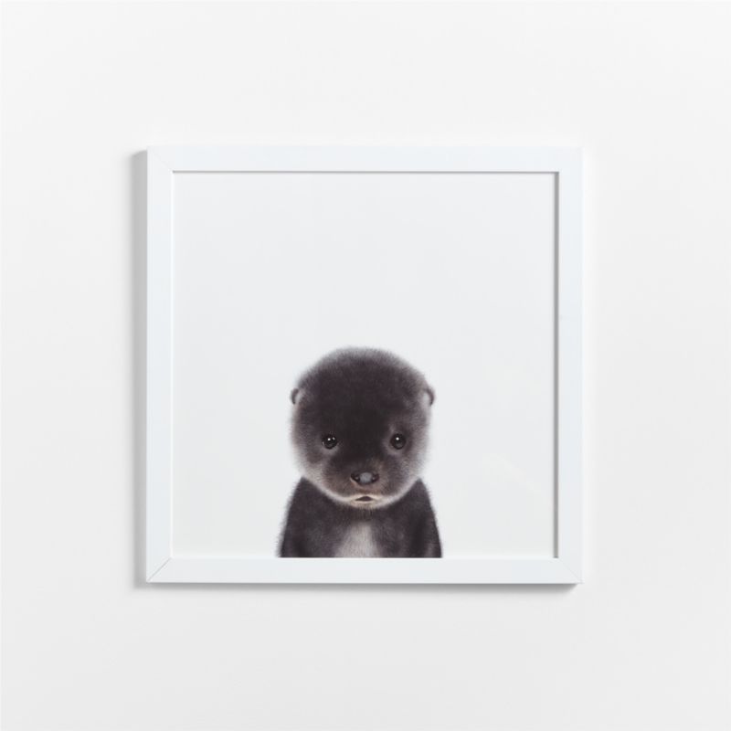 Baby Sea Otter White Wood Framed Wall Art Print - image 0 of 9