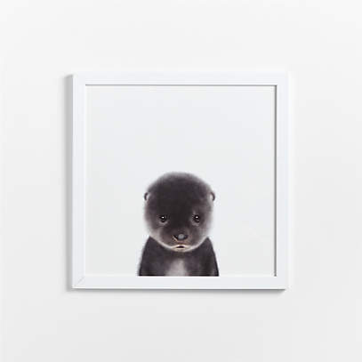 Baby Sea Otter Framed Wall Art Print + Reviews   Crate & Kids