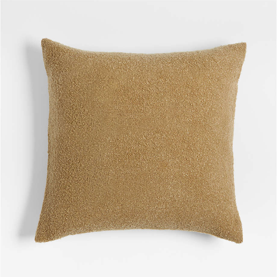 Frances Faux Mohair 23"x23" Golden Brown Throw Pillow Cover by Jake Arnold