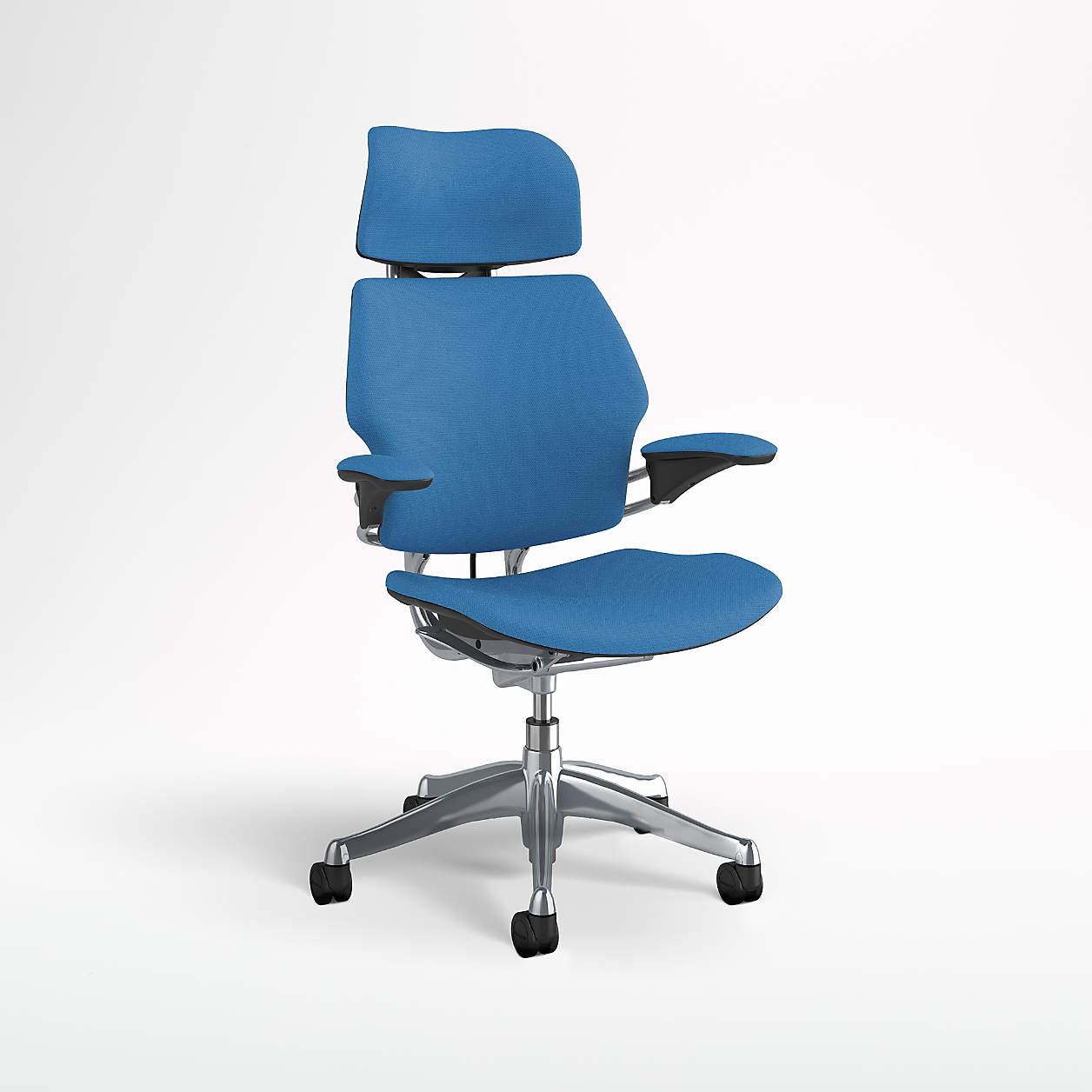 Humanscale Freedom Blue Office Chair with Headrest + Reviews Crate