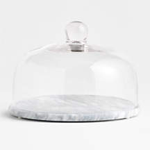 White Marble and Glass Cheese Dome + Reviews | Crate & Barrel