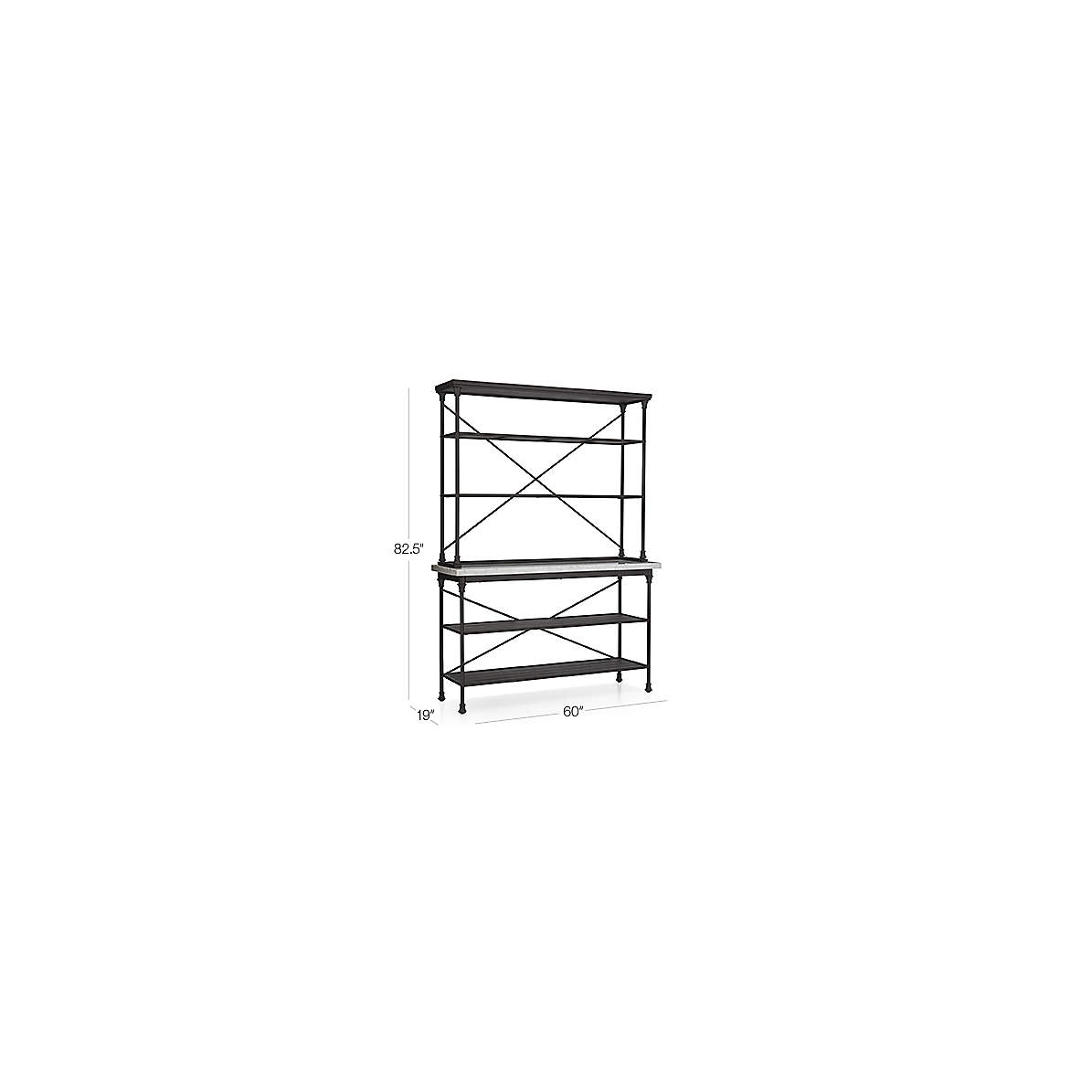 French Kitchen White Marable Bakers Rack + Reviews