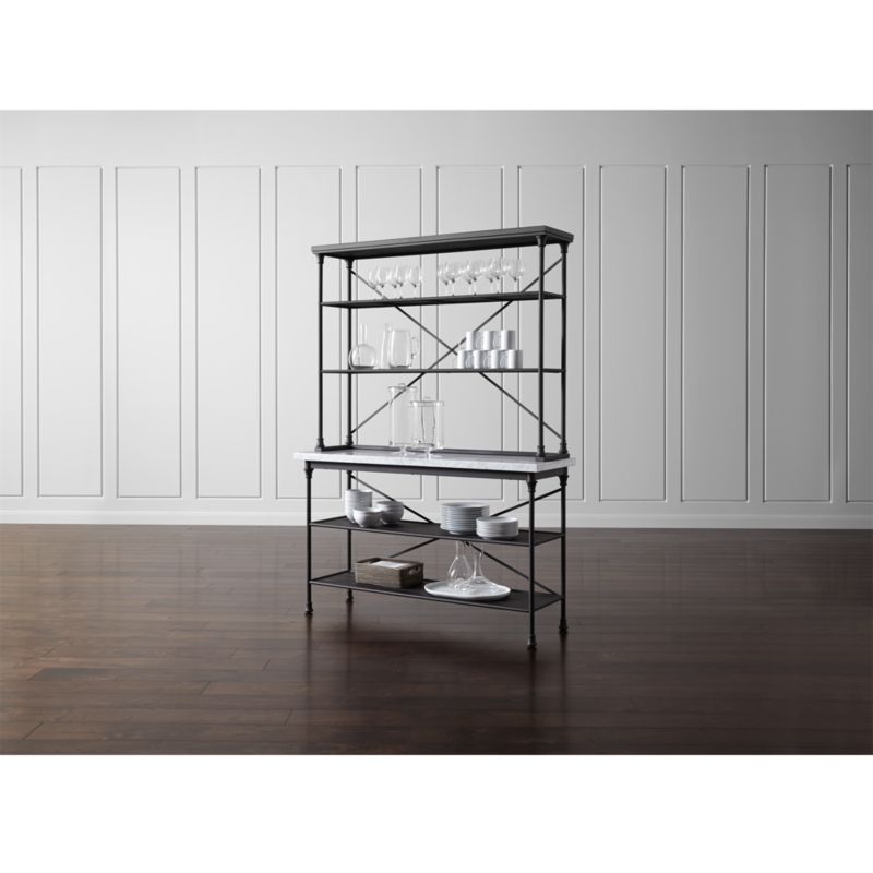 French Kitchen Bakers Rack with Hutch Crate & Barrel