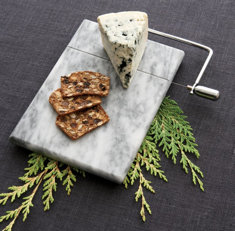 French Kitchen Marble Cheese Board with Slicer - image 1 of 11