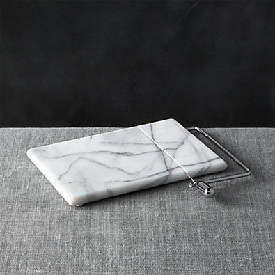 View French Kitchen Marble Cheese Board with Slicer details