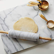 French Kitchen White Marble Rolling Pin with Stand + Reviews | Crate ...