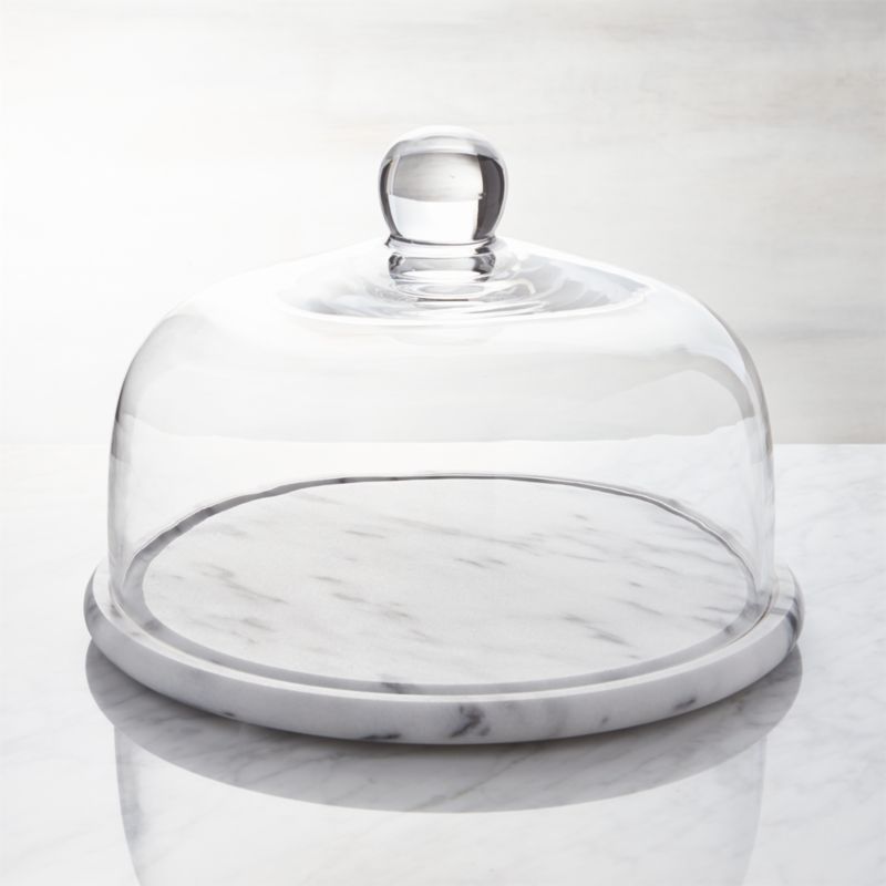 White Marble and Glass Cheese Dome + Reviews | Crate & Barrel