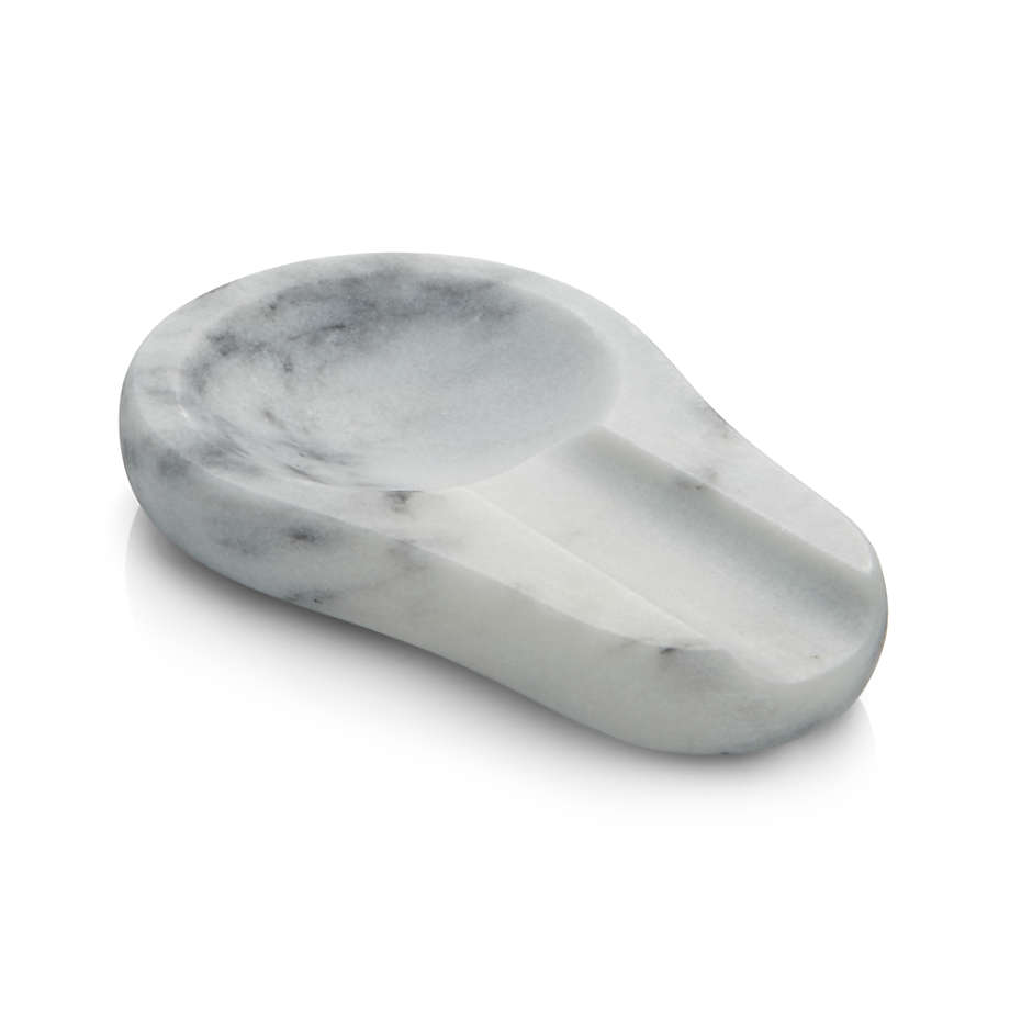 French Kitchen White Marble Spoon Rest + Reviews