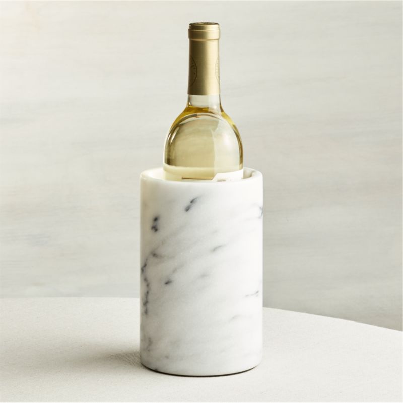 French Kitchen White Marble Wine Cooler- Crate & Barrel