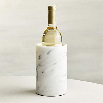 French Kitchen White Marble Wine Cooler + Reviews, Crate & Barrel