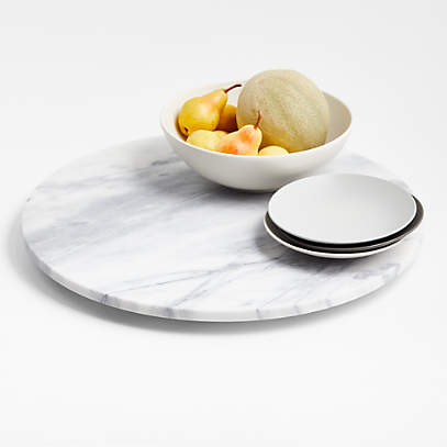French Kitchen 24 White Marble Lazy Susan + Reviews