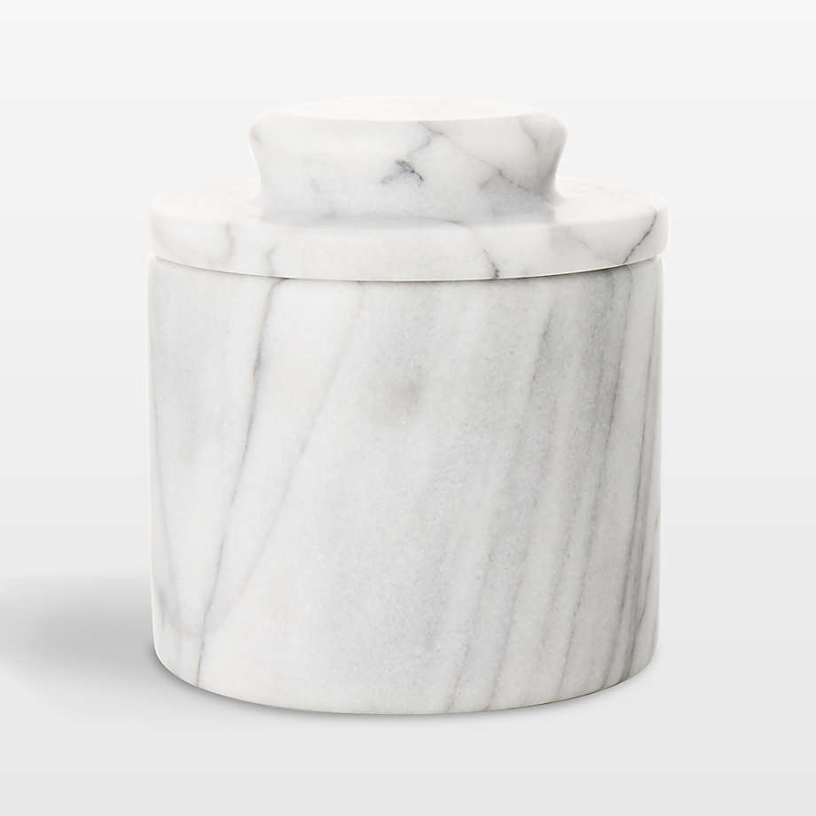French Kitchen White Marble Butter Keeper Bell + Reviews | Crate & Barrel