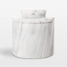 French Kitchen White Marble Butter Keeper Bell + Reviews | Crate & Barrel