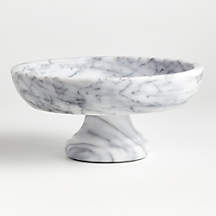 French Kitchen White Marble Fruit Bowl + Reviews | Crate & Barrel