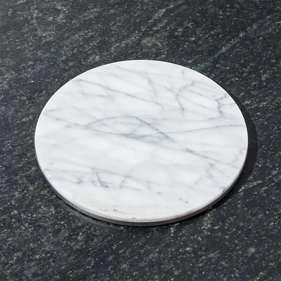 French Kitchen White Marble Trivet + Reviews | Crate & Barrel