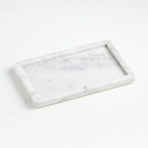 French Kitchen White Marble Rectangle Tray Cheese Board Platter + Reviews | Crate & Barrel