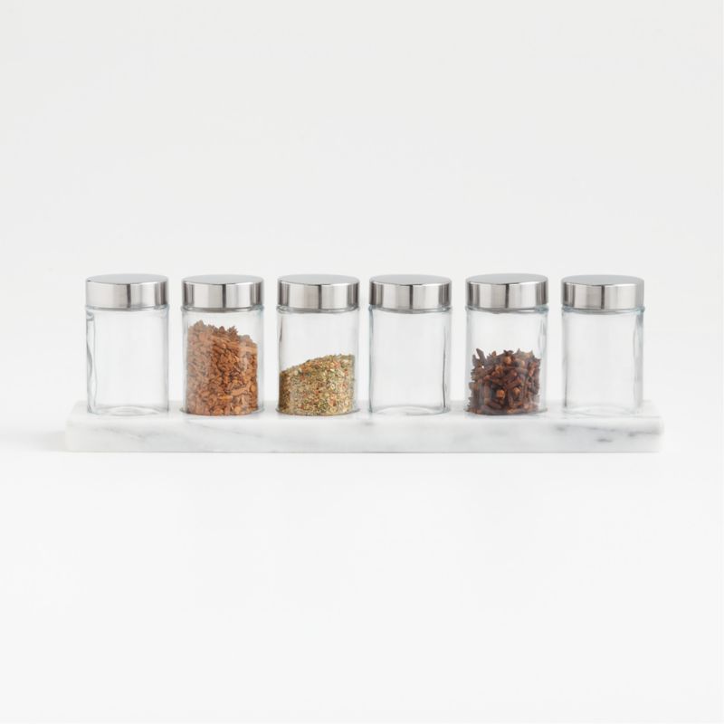 Maia Olivewood 6-Jar Spice Rack