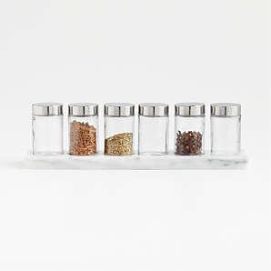 Spice Container Set Glass Spice Organizer Jars for Seasoning with Bamboo  Spoon Lid Kitchen Spices Storage Salt Pepper Spice Jar