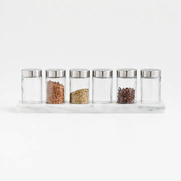 Maia Olivewood 6-Jar Spice Rack | Crate & Barrel