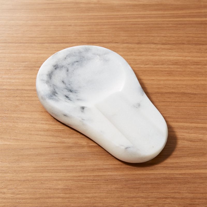 White Modern Marble Spoon Rest - Hudson Grace