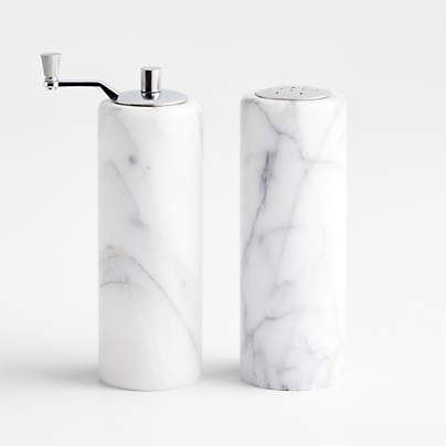 French Kitchen Marble Salt and Pepper Set