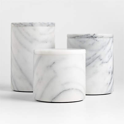 Salta Marble Canister – White, Luxury Storage