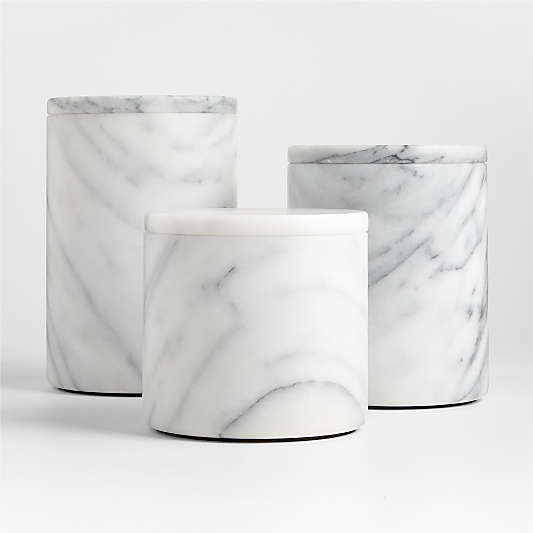 French Kitchen Marble Canisters