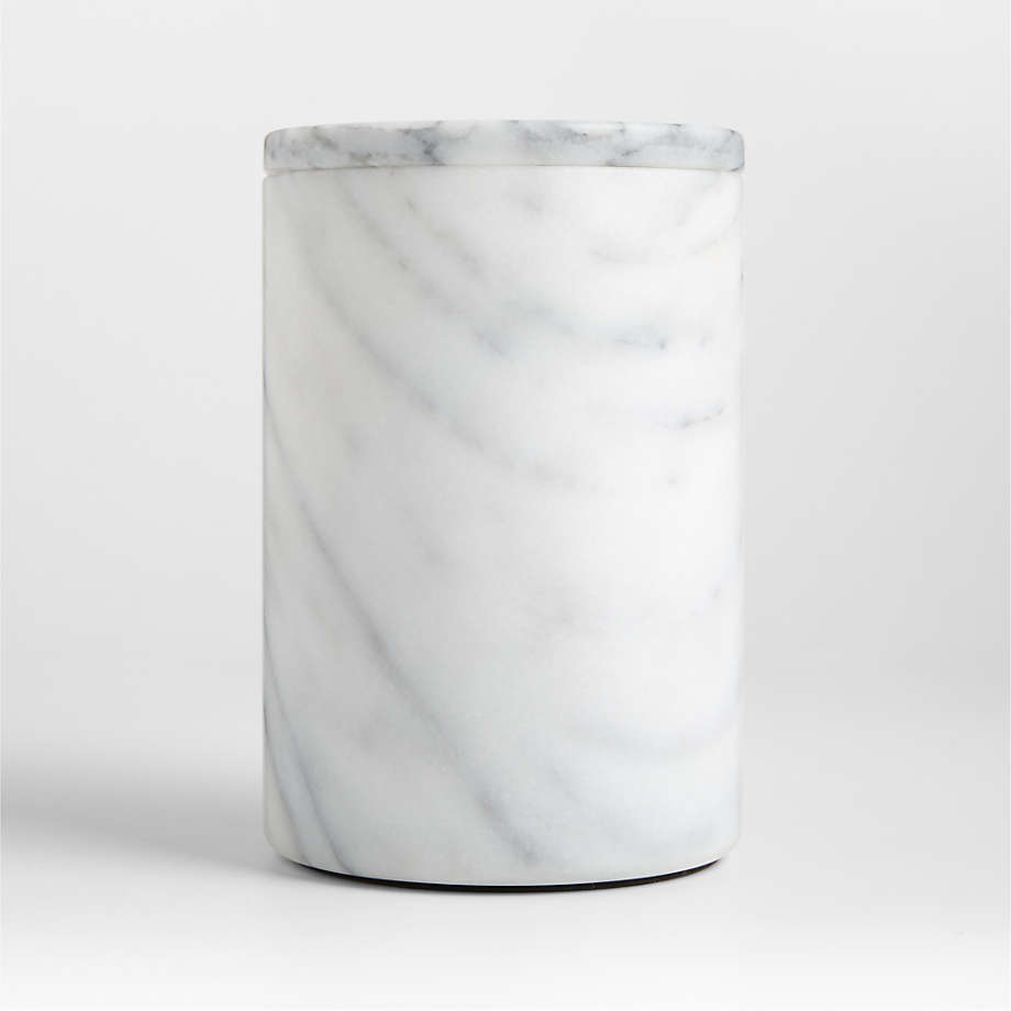 French Kitchen Large White Marble Canister + Reviews | Crate & Barrel