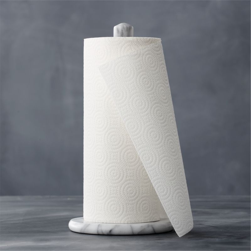 French Kitchen White Marble Paper Towel Holder + Reviews | Crate