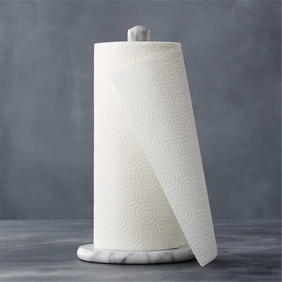 French Kitchen White Marble Paper Towel Holder + Reviews | Crate & Barrel