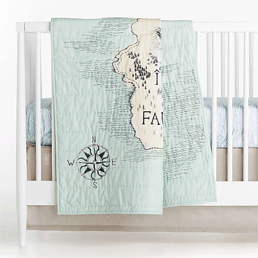 French Nautical Organic Baby Crib Quilt