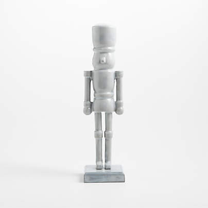French White Metal Nutcracker Large 18"